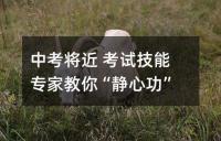 中考将近 考试技能专家教你“静心功”