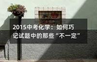 2015中考化学:如何巧记试题中的那些“不一定”