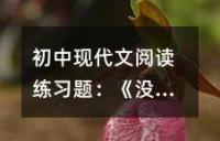 初中现代文阅读练习题：《没有锁上的们》