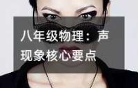八年级物理:声现象核心要点