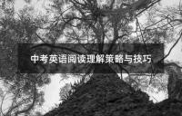 中考英语阅读理解策略与技巧