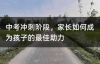中考冲刺阶段，家长如何成为孩子的最佳助力