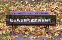 初三历史模拟试题答案解析