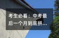 考生必看:中考最后一个月到底拼什么?