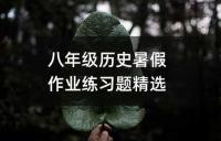 八年级历史暑假作业练习题精选