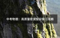 中考物理:高质量密度知识复习攻略