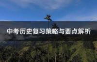 中考历史复习策略与要点解析