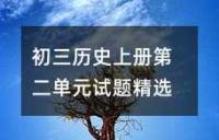 初三历史上册第二单元试题精选